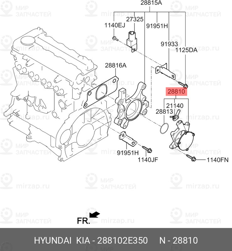 Запчасть HYUNDAI 288102E350
