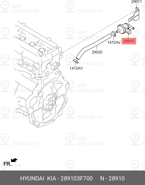Запчасть HYUNDAI 289103F700