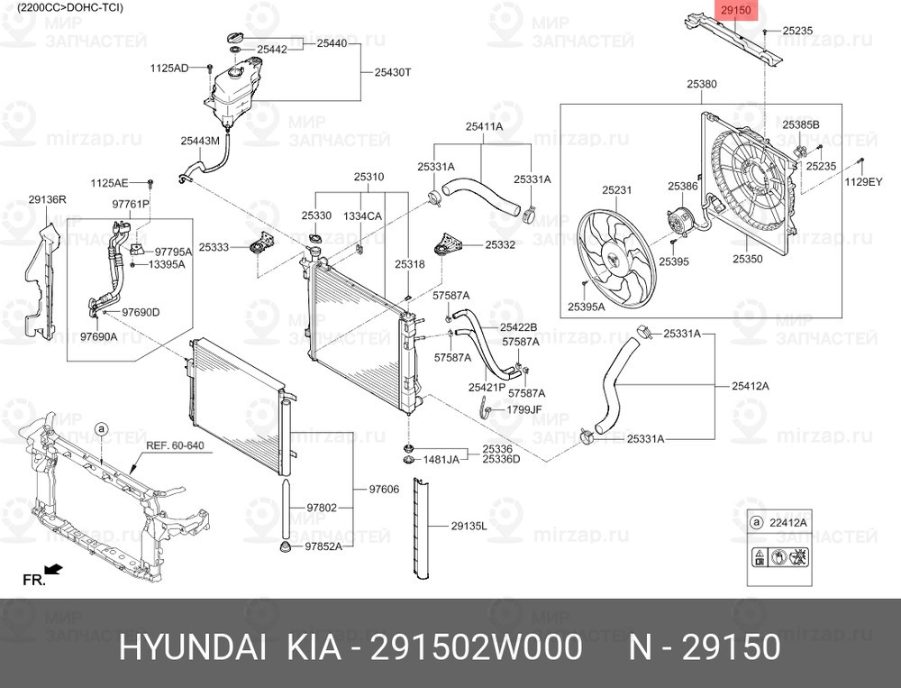 Запчасть HYUNDAI 291502W000