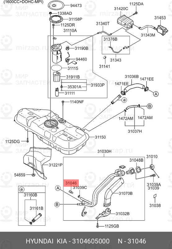 Запчасть HYUNDAI 3104605000