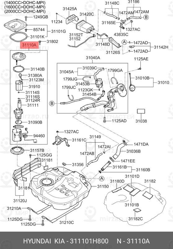 Запчасть HYUNDAI 311101H800