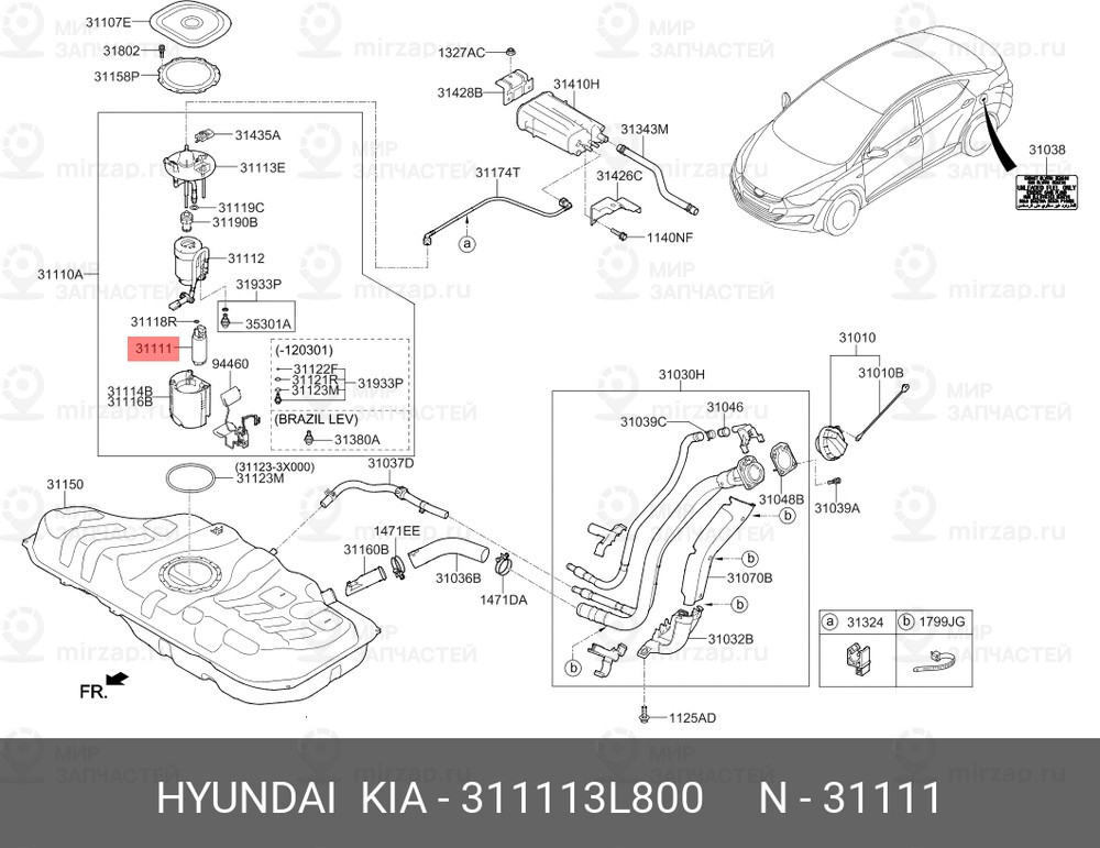 Запчасть HYUNDAI 311113L800