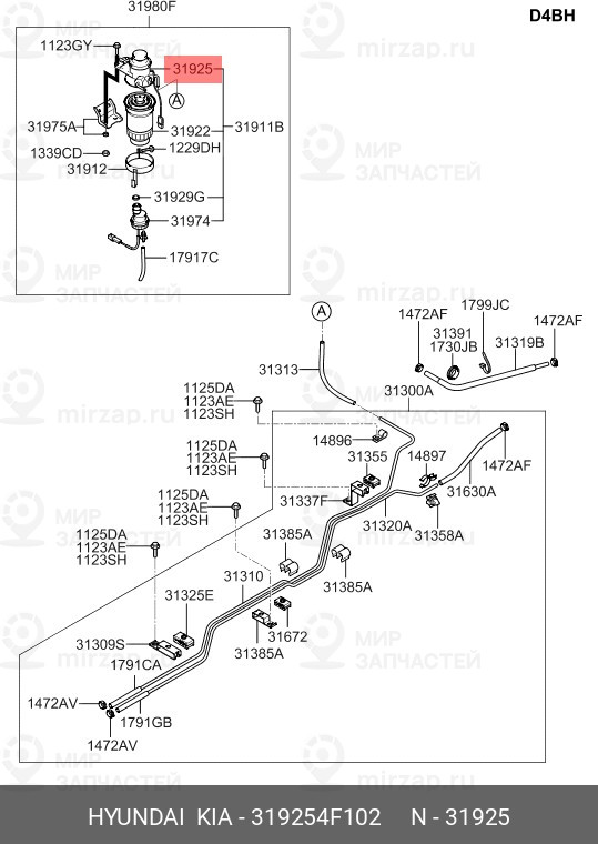 Запчасть HYUNDAI 319254F102
