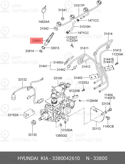 Запчасть HYUNDAI 3380042610