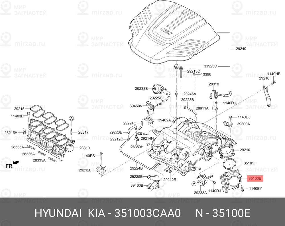 Запчасть HYUNDAI 351003CAA0