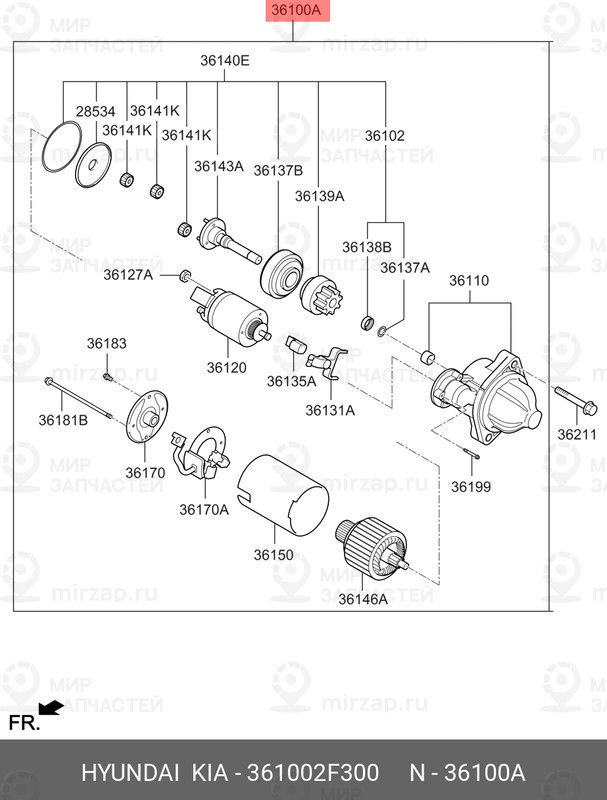 Запчасть HYUNDAI 361002F300