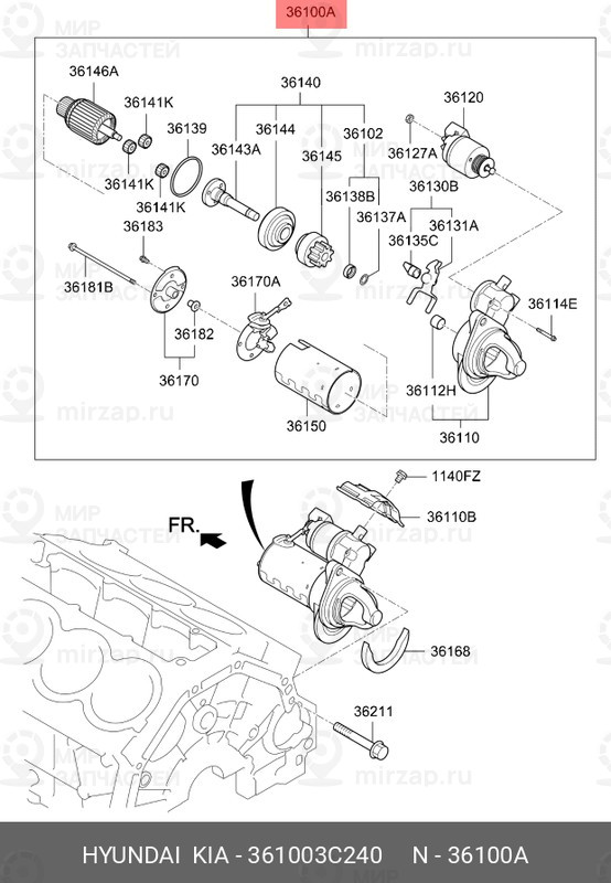 Запчасть HYUNDAI 361003C240