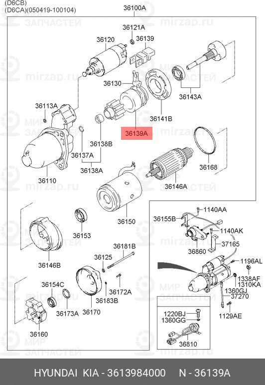 Запчасть HYUNDAI 3613984000