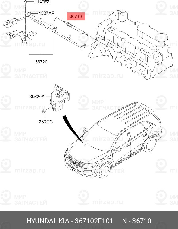 Запчасть HYUNDAI 367102F101