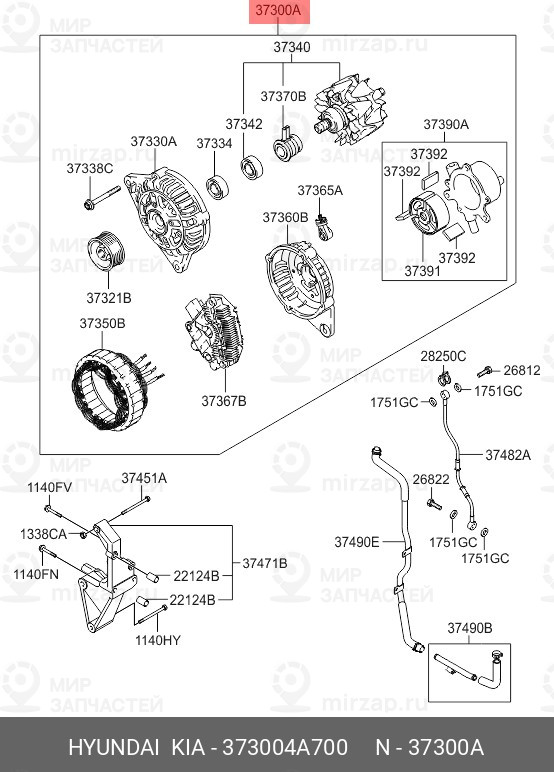 Запчасть HYUNDAI 373004A700