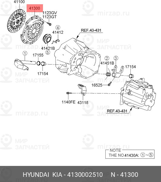 Запчасть HYUNDAI 4130002510