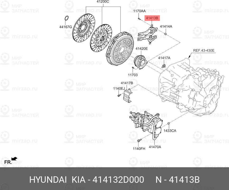Запчасть HYUNDAI 414132D000