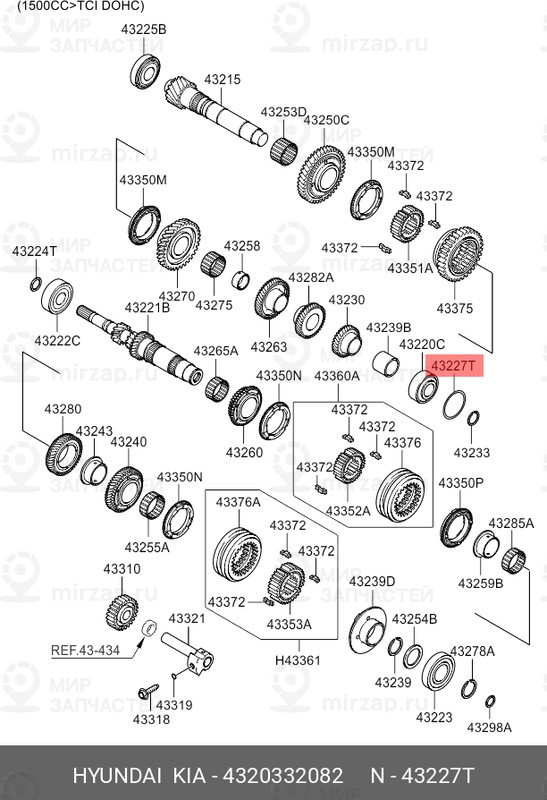 Запчасть HYUNDAI 4320332082