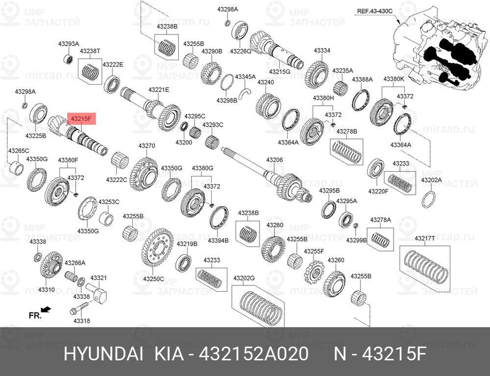 Запчасть HYUNDAI 432152A020
