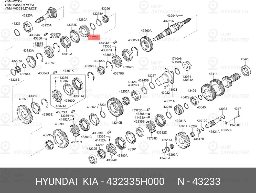 Запчасть HYUNDAI 432335H000