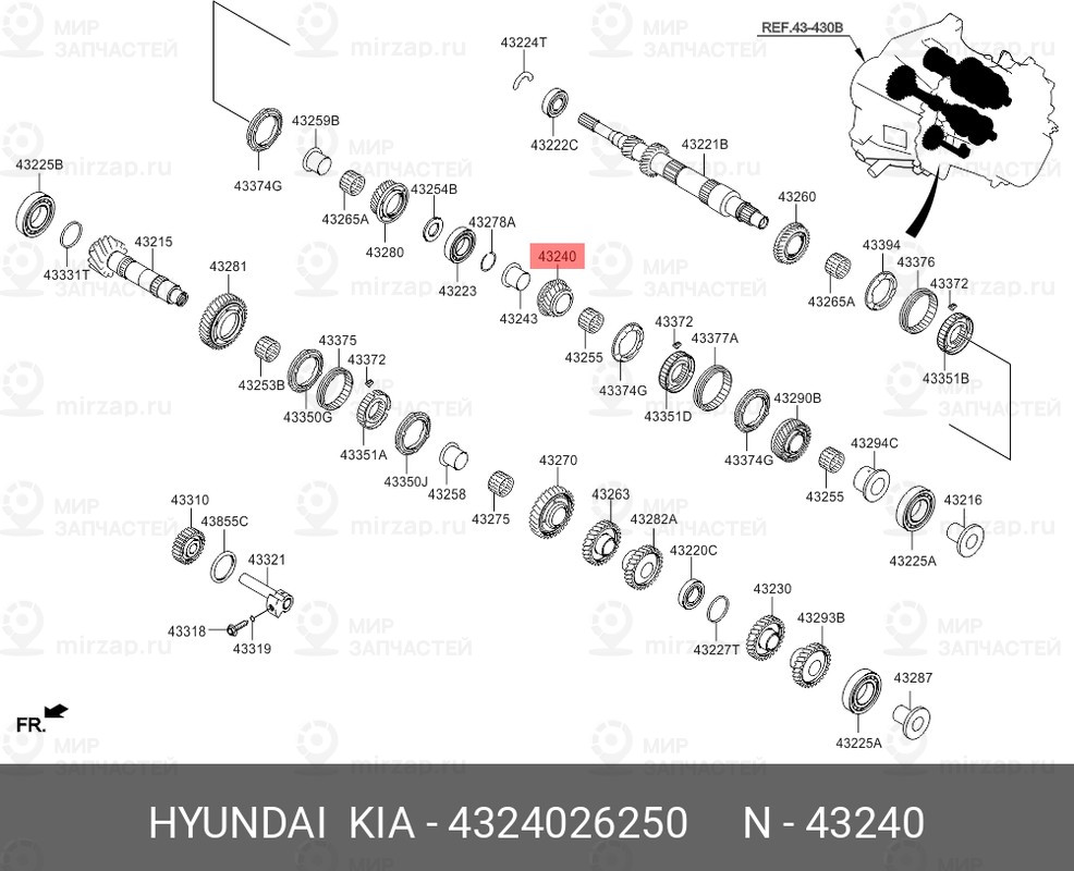Запчасть HYUNDAI 4324026250