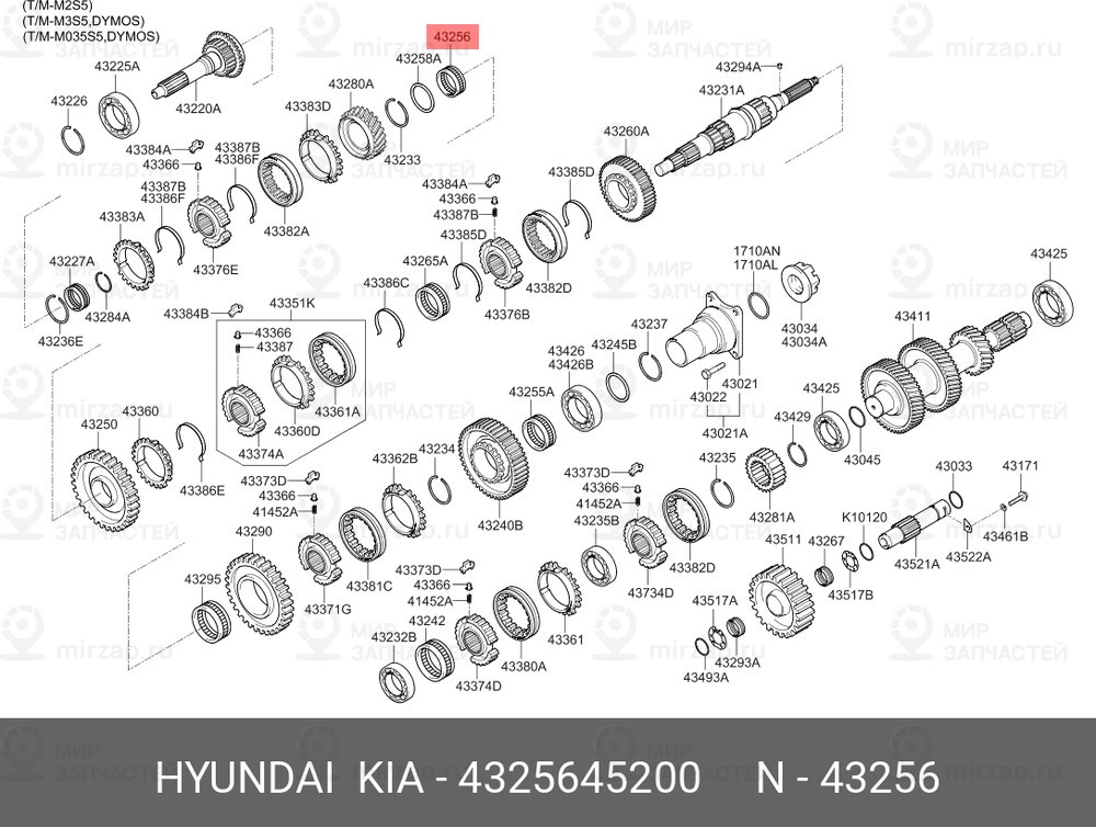 Запчасть HYUNDAI 4325645200