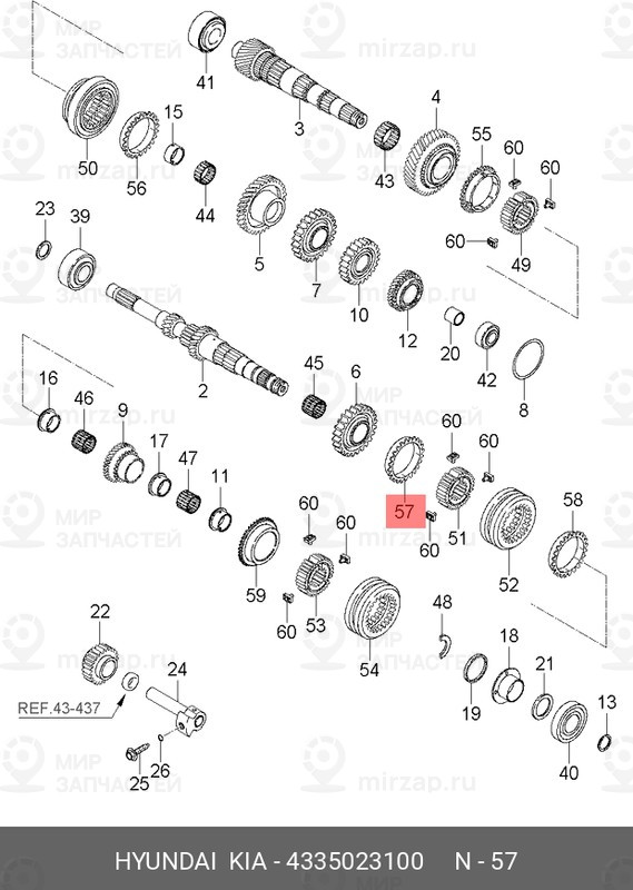 Запчасть HYUNDAI 4335023100