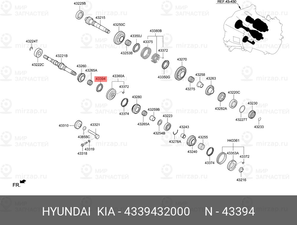 Запчасть HYUNDAI 4339432000