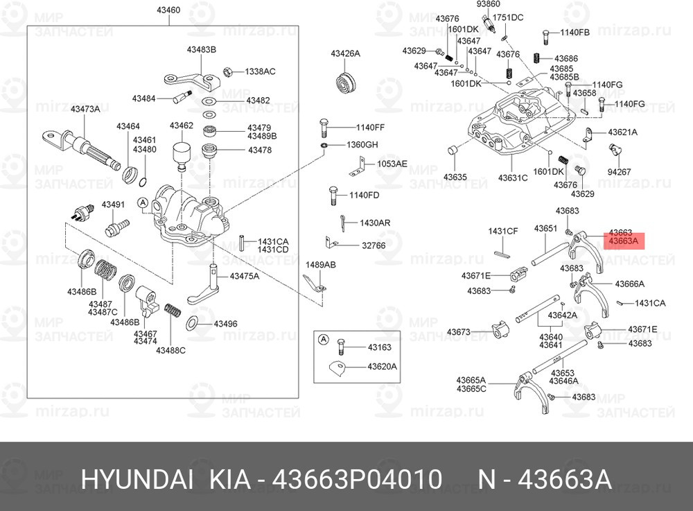 Запчасть HYUNDAI 43663P04010
