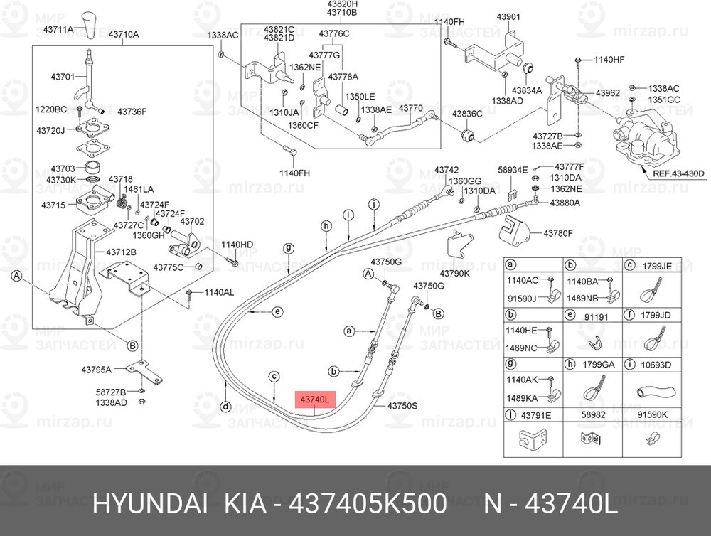 Запчасть HYUNDAI 437405K500