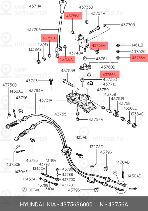 Запчасть HYUNDAI 4375636000