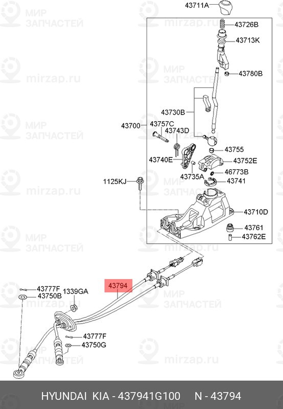 Запчасть HYUNDAI 437941G100