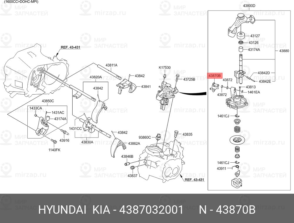 Запчасть HYUNDAI 4387032001