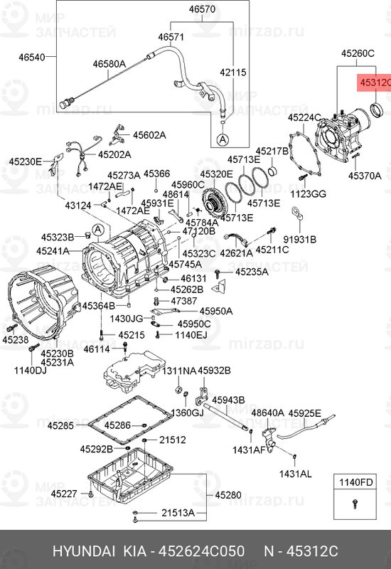 Запчасть HYUNDAI 452624C050