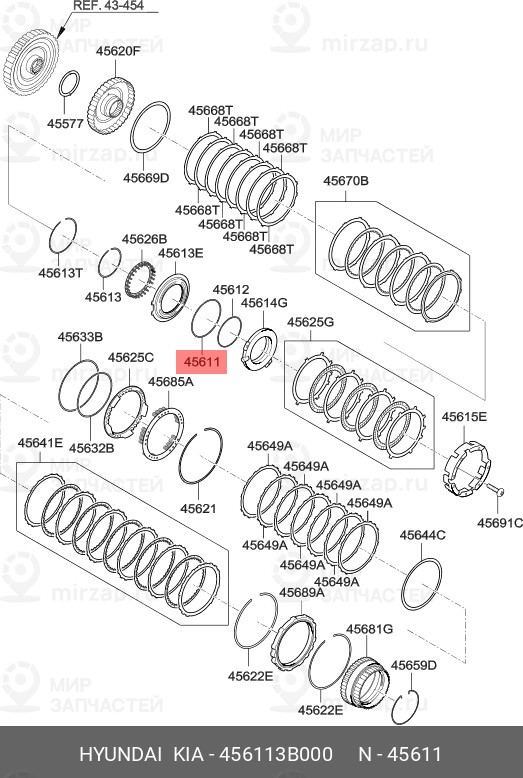 Запчасть HYUNDAI 456113B000
