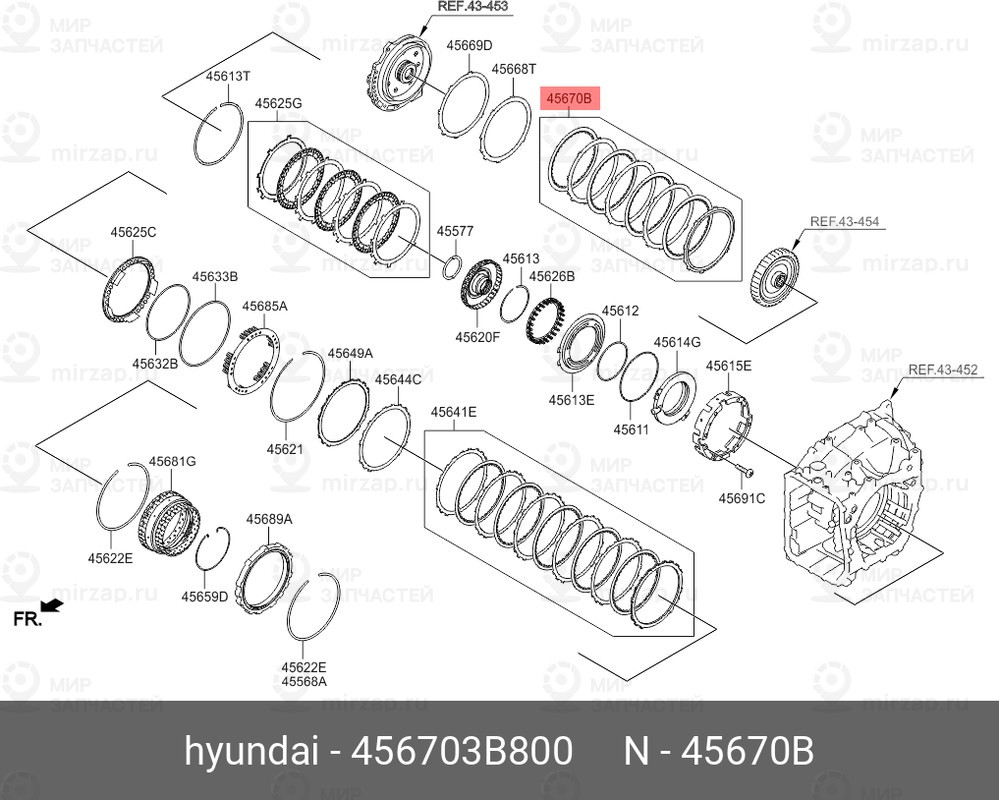 Запчасть HYUNDAI 456703B800