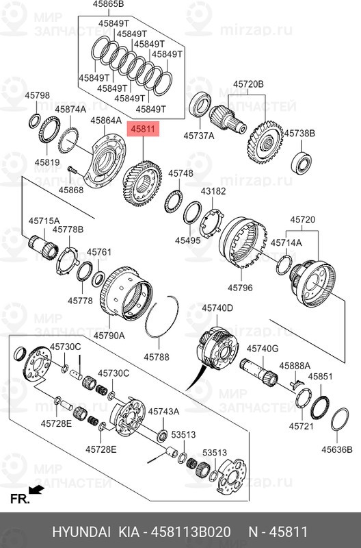 Запчасть HYUNDAI 458113B020