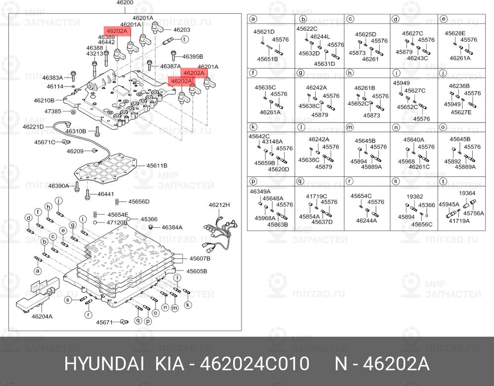 Запчасть HYUNDAI 462024C010