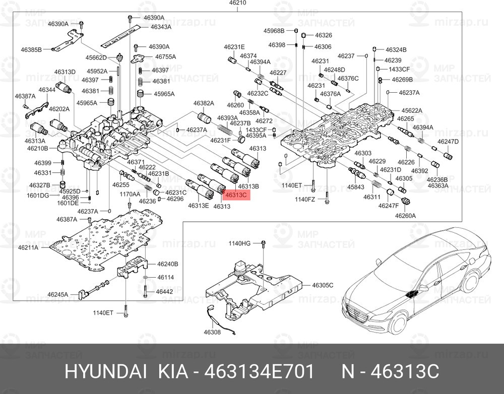 Запчасть HYUNDAI 463134E701