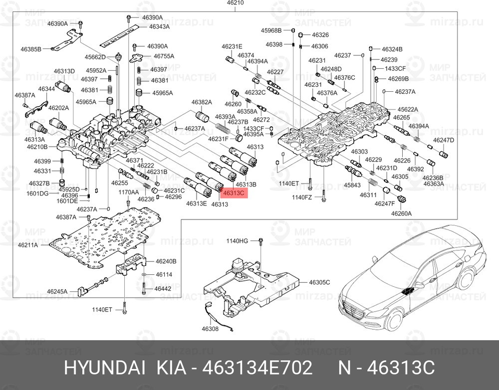Запчасть HYUNDAI 463134E702
