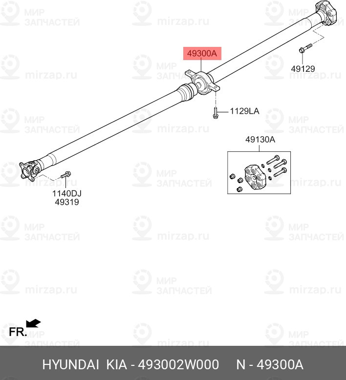 Запчасть HYUNDAI 493002W000