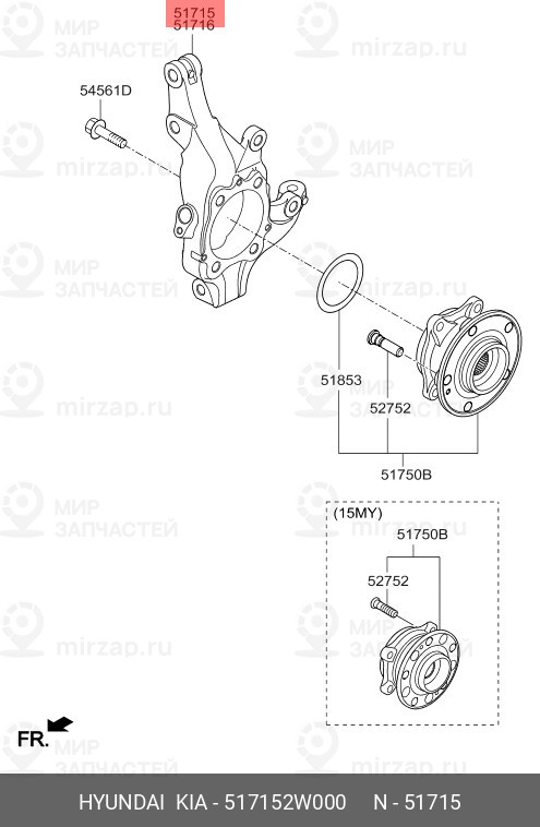 Запчасть HYUNDAI 517152W000