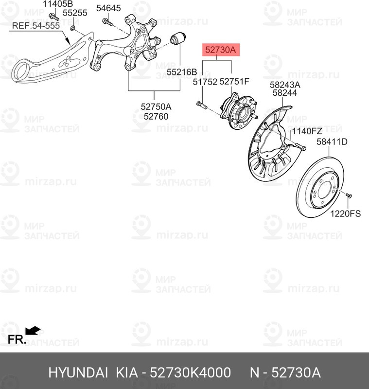 Запчасть HYUNDAI 52730K4000