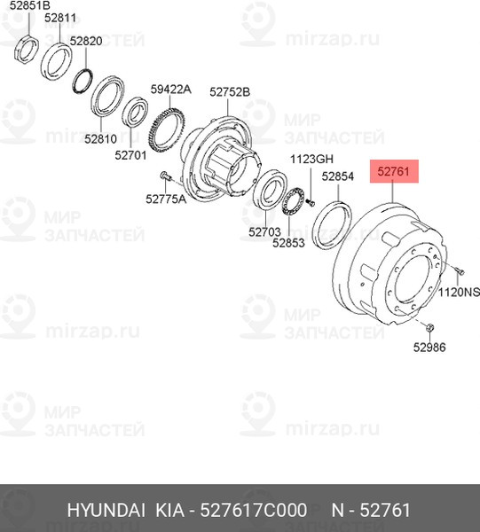 Запчасть HYUNDAI 527617C000