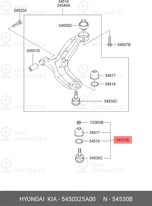 Запчасть HYUNDAI 5450325A00