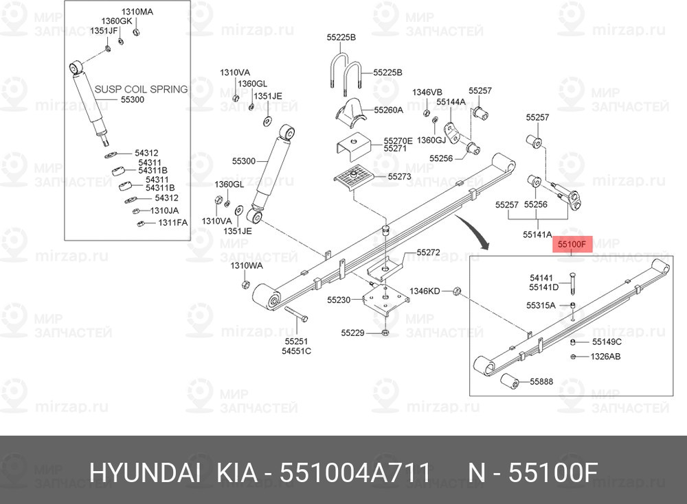 Запчасть HYUNDAI 551004A711