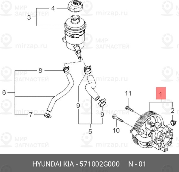 Запчасть HYUNDAI 571002G000