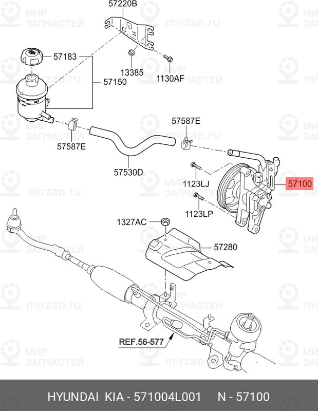 Запчасть HYUNDAI 571004L001