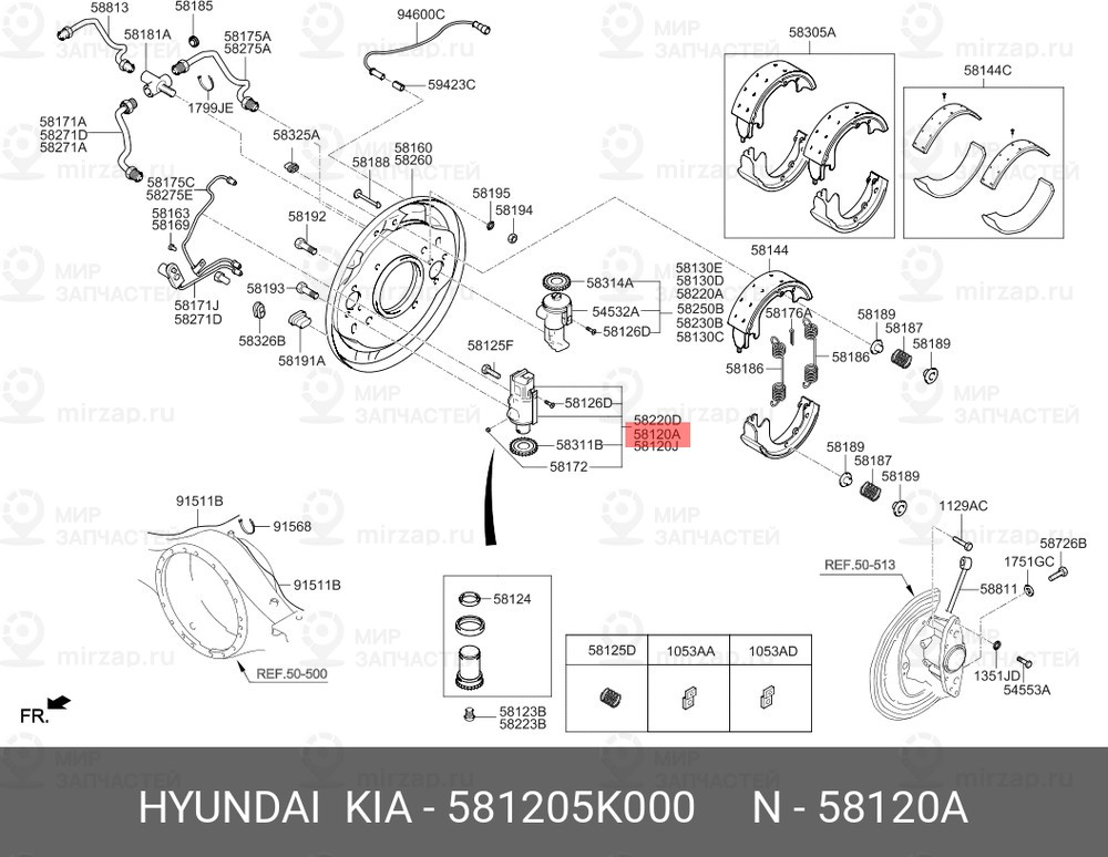 Запчасть HYUNDAI 581205K000