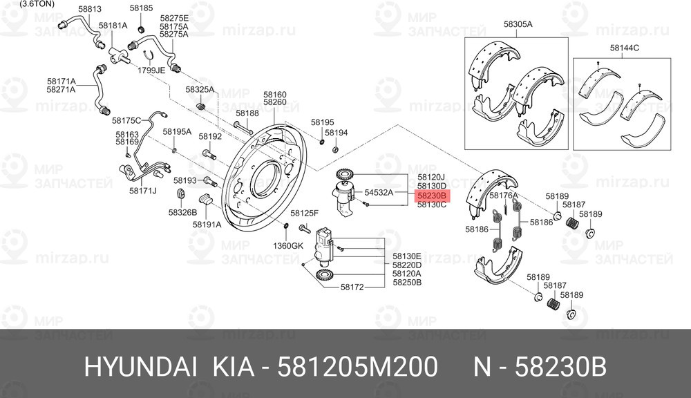 Запчасть HYUNDAI 581205M200