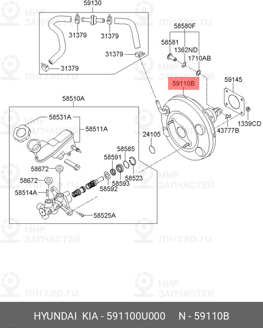 Запчасть HYUNDAI 591100U000