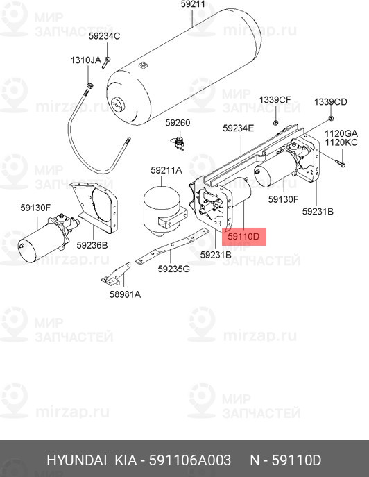 Запчасть HYUNDAI 591106A003