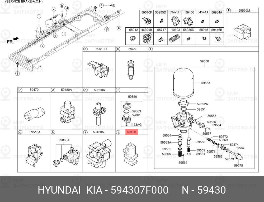 Запчасть HYUNDAI 594307F000