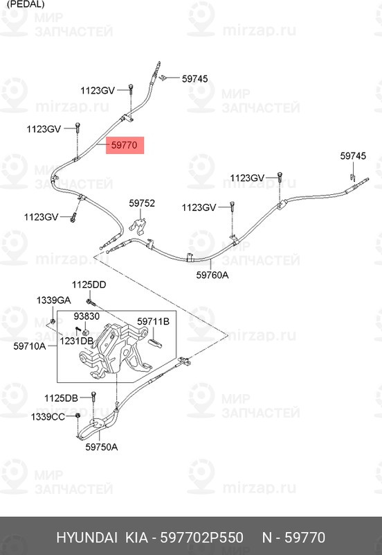 Запчасть HYUNDAI 597702P550