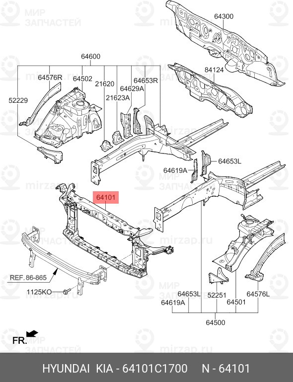 Запчасть HYUNDAI 64101C1700